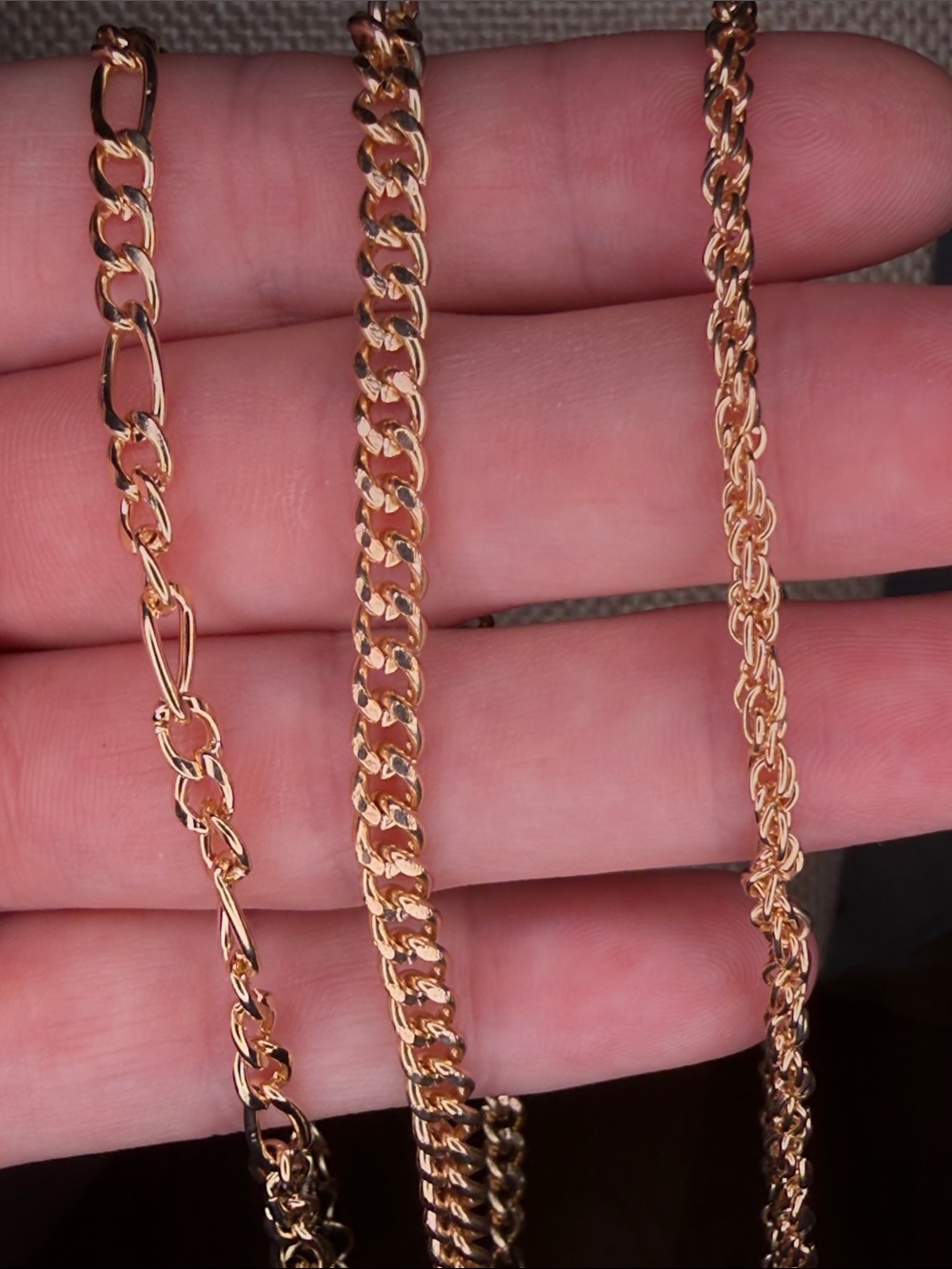 Gold Tone Women’s Anklet set of 3 - Elegant Multi-Link Design